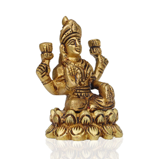 Laxmi Murti  - 2.5 x 2.25 Inches |  Brass Idol/ Lakshmi Idol/ Lakshmi Murti/ Lakshmi Statue for Pooja - Brass Murties