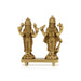 Vishnu Lakshmi Standing In Chowki Murti - 4 x 3 Inches | Brass Idol / Vishnu Laxmi Statue For Home & Pooja - Brass Murties
