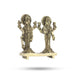 Vishnu Lakshmi Idol Standing On Base- 3.5 X 3.5 Inches | Antique Brass Idol/ Laxmi Vishnu Murti For Home Pooja - Brass Murties