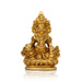 Kuber Statue Sitting On Flower Base - 3 x 2 Inches | Antique Brass Idol/ Kuber Murti/ Kubera Statue for Pooja - Brass Murties