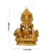 Kuber Statue Sitting On Flower Base - 3 x 2 Inches | Antique Brass Idol/ Kuber Murti/ Kubera Statue for Pooja - Brass Murties