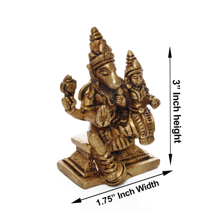 Varaha Lakshmi Murti - 3 x 1.75 Inches | Varahi Laxmi Idol/ Antique Brass Idol for Pooja/ 180 Gms Approx - Brass Murties
