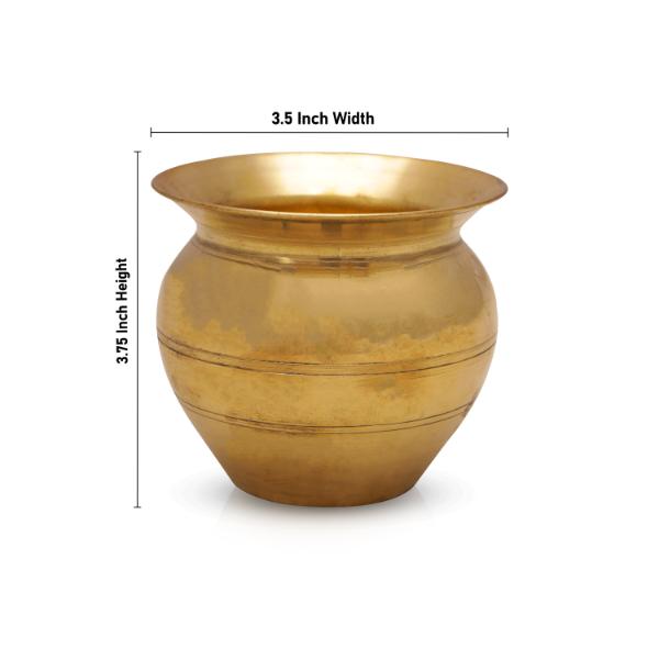 Brass Lota  - 3.75 x 3.75  Inches |  Chombu/ Kalash Pot/ Kalasam for Pooja