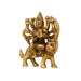 Durga Idol Sitting On Lion - 3 x 2.5 Inches | Antique Brass Idol/ Durga Murti/ Durga Statue for Pooja - Brass Murties