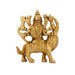 Durga Idol Sitting On Lion - 3 x 2.5 Inches | Antique Brass Idol/ Durga Murti/ Durga Statue for Pooja - Brass Murties