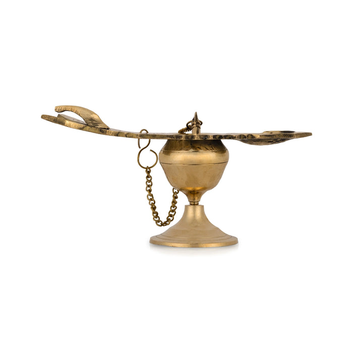 Changal Vata Deepam - 4.5 x 9 Inches | Brass Lamp / Decorative Deep/ Hanging Diya for Temple & Daily Worship