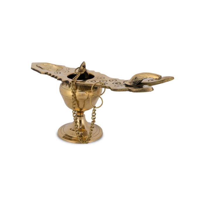 Changal Vata Deepam - 4.5 x 9 Inches | Brass Lamp / Decorative Deep/ Hanging Diya for Temple & Daily Worship