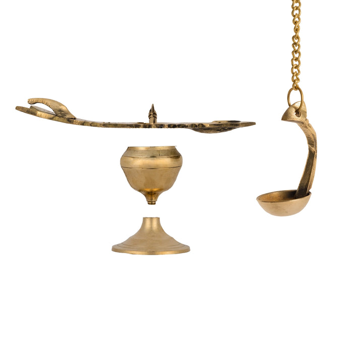 Changal Vata Deepam - 4.5 x 9 Inches | Brass Lamp / Decorative Deep/ Hanging Diya for Temple & Daily Worship