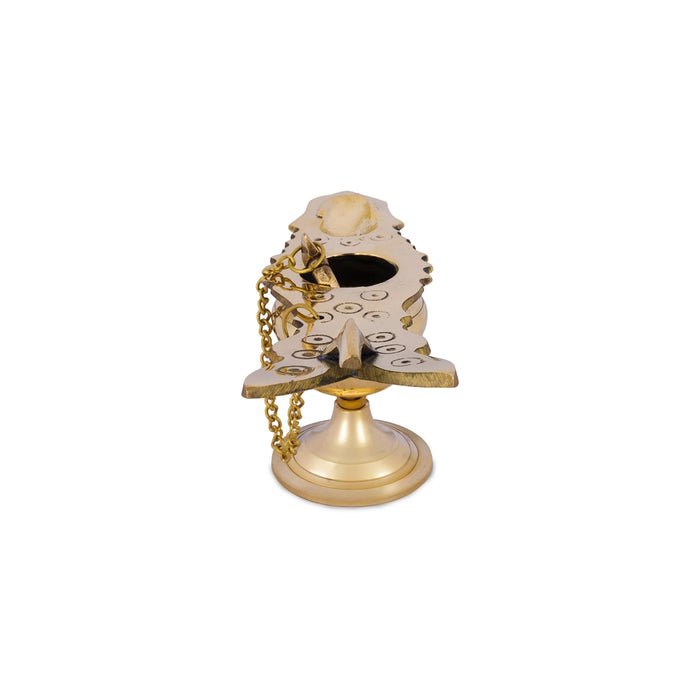 Changal Vata Deepam - 4.25 x 8.5 Inches | Brass Lamp/ Decorative Deep/ Hanging Diya for Temple