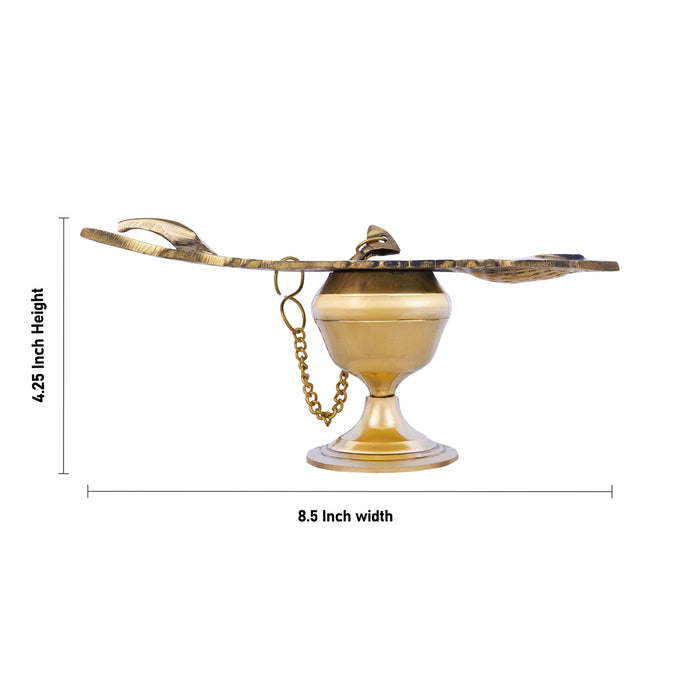 Changal Vata Deepam - 4.25 x 8.5 Inches | Brass Lamp/ Decorative Deep/ Hanging Diya for Temple