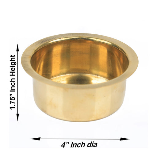 Brass Davara - 1.75 x 4 Inches | Coffee Dabara/ Brass Coffee Dabra for Home/ 65 Gms Approx - Kitchen