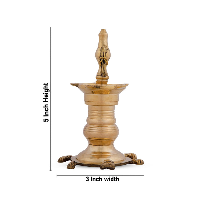 Vastu Deep - 5 x 3 Inches | Brass Lamp/ Vilakku/ Diya Brass for Pooja/ 200 Gms Approx