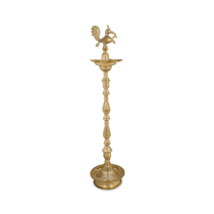 Mahabharat Lamp - 50.5 x 11 Inches | Brass Vilakku / Kuthu Vilakku / Deepam for Pooja - Kuthuvilakku