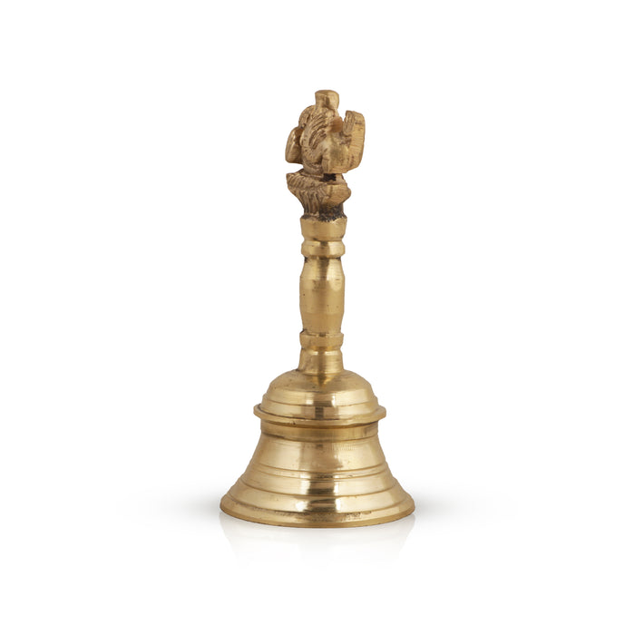 Hand Bell - 5 Inches | Puja Bell/ Brass Bell/ Ganesh Handle Ghanti for Home - Pooja Bells