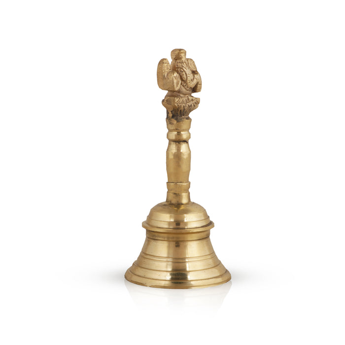 Hand Bell - 5 Inches | Puja Bell/ Brass Bell/ Ganesh Handle Ghanti for Home - Pooja Bells