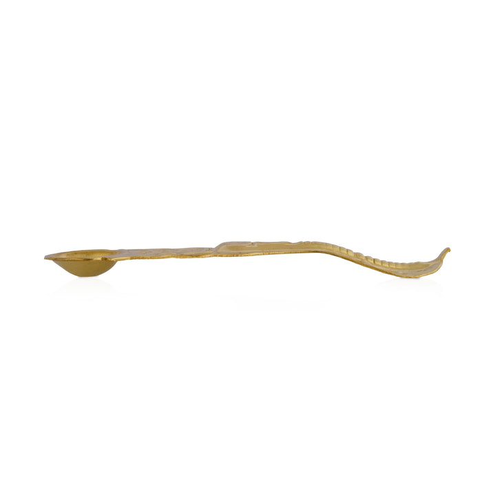 Achmani Spoon - 5 x 1.25 Inches | Nagam Handle Uddharani / Brass Pooja Spoon for Home - Panchapatra & Uddarani