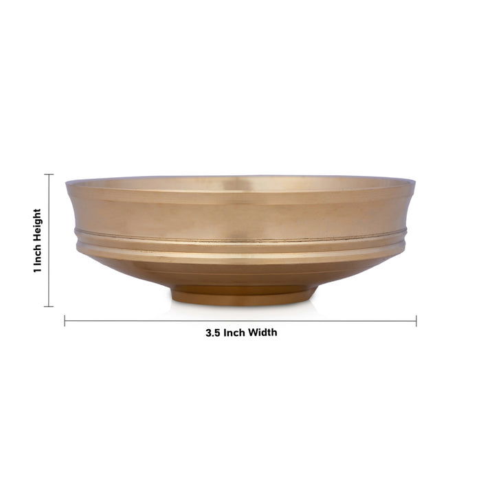 Brass Urli - 1 x 3.5 Inches | Brass Uruli/ Brass Flower Pot for Pooja/ 120 Gms Approx - Uruli & Flower Pot