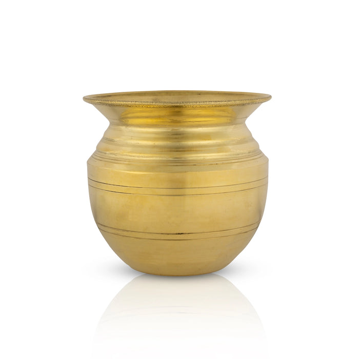 Brass Lota - 3.5 x 4 Inches | Brass Kalash Pot/ Brass Chombu for Pooja/ 150 Gms Approx