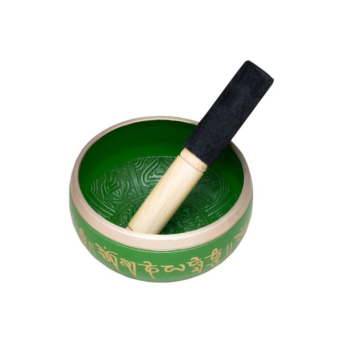 Kasa Om Bowl Enamel with Stick - 3 x 5.5 Inches | Singing Bowl / Bronze Bowl