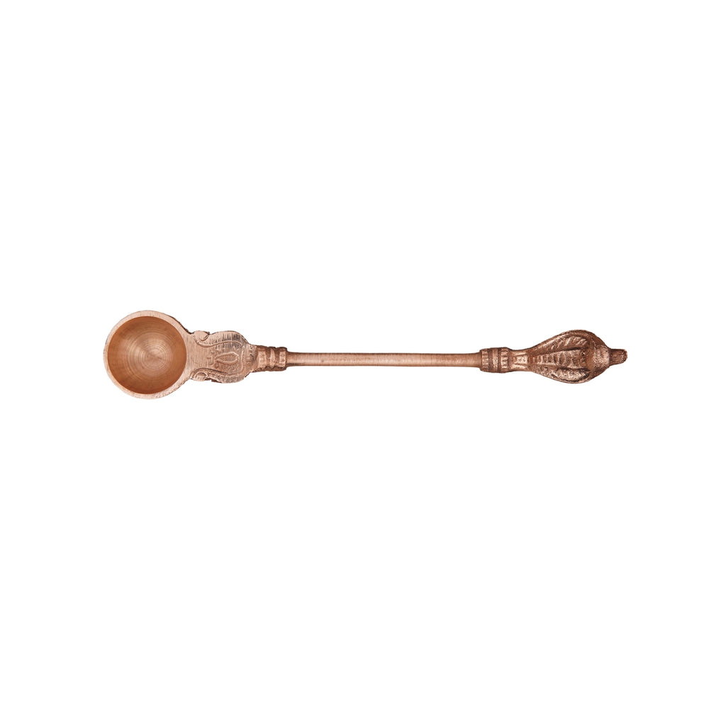 Achmani - 7 x 4 Inches | Nagam Handle Uddharani/ Copper Achmani/ Pali Spoon for Pooja/ 100 Gms Approx