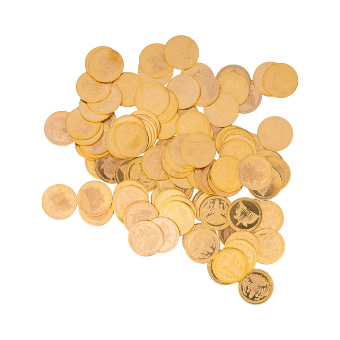 Lakshmi Coins - 1.25 Inches | Copper Coins/ Gold Polish Laxmi Coin Set for Worship