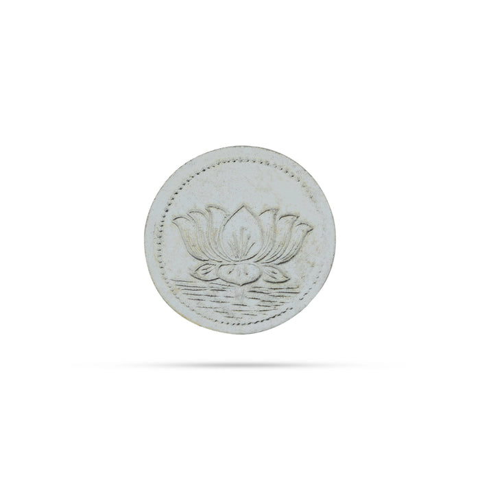 Lakshmi Coin With Box | 108 Pcs/ Silver Polish Laxmi Coin/ White Metal Pooja Coin for Worship - Pooja Coins