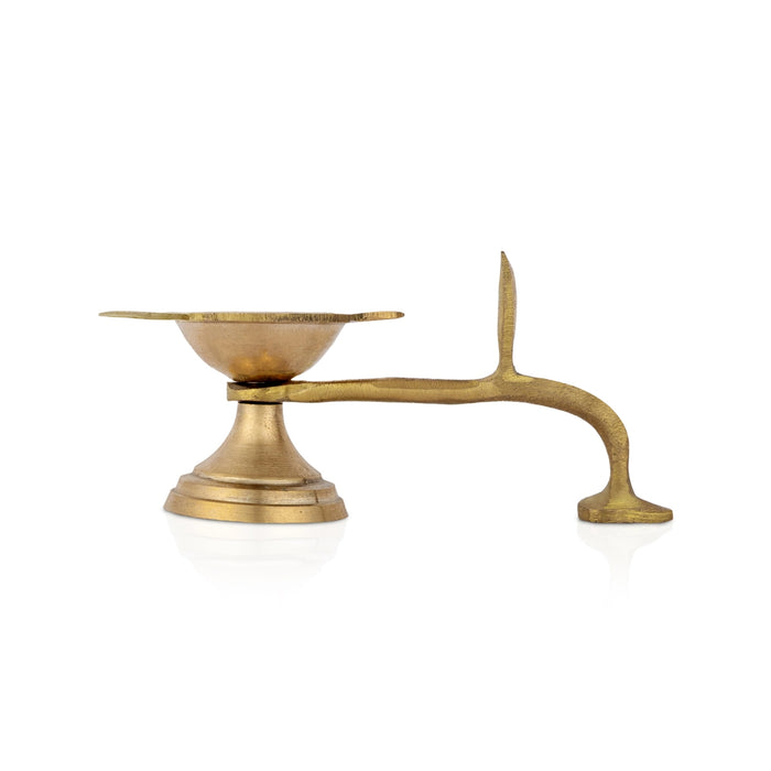 Brass Aarti - 2 x 4.5 Inches | One Mukh Spoon Karpoora Burner/ Pooja Aarti/ Aarti Diya for Home