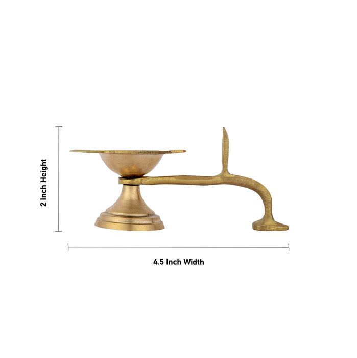 Brass Aarti - 2 x 4.5 Inches | One Mukh Spoon Karpoora Burner/ Pooja Aarti/ Aarti Diya for Home