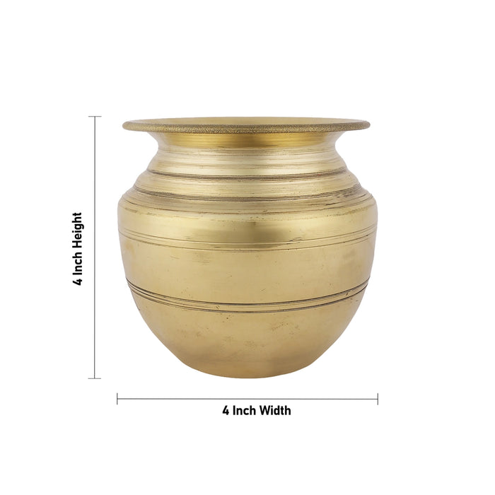 Brass Lota - 4 x 4 Inches | Chombu/ Pooja Pot / Brass Kalash for Home & Pooja