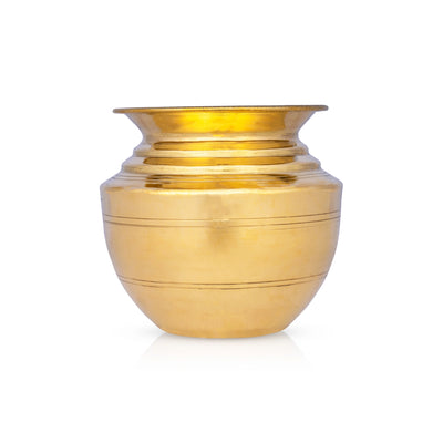 Brass Lota - 5 x 4.25 Inches | Brass Chombu/ Kalash Pot/ Kalasam for Pooja/ 260 Gms Approx