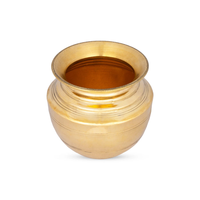 Brass Lota - 5 x 4.25 Inches | Brass Chombu/ Kalash Pot/ Kalasam for Pooja/ 260 Gms Approx - Kalash & Pooja Lota