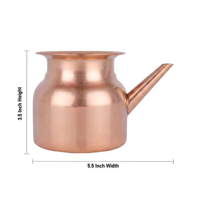 Kindi - 3.5 x 5.5 Inches | Copper Kamandalam / Pooja Kalash / Kamandal For Rituals