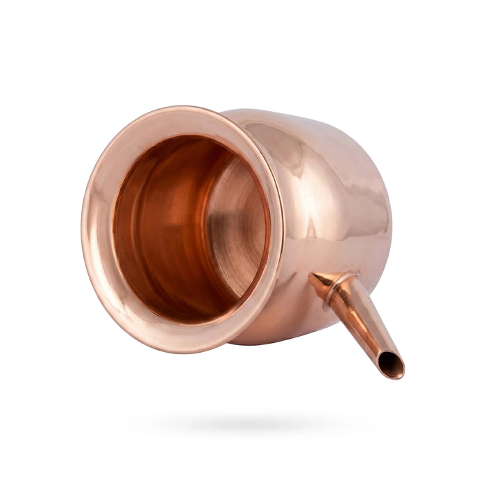 Kamandalam without Handle - 4.5 x 6 Inches | Copper Kindi/ Kamandal / Lota/ Kalash Pot For Pooja