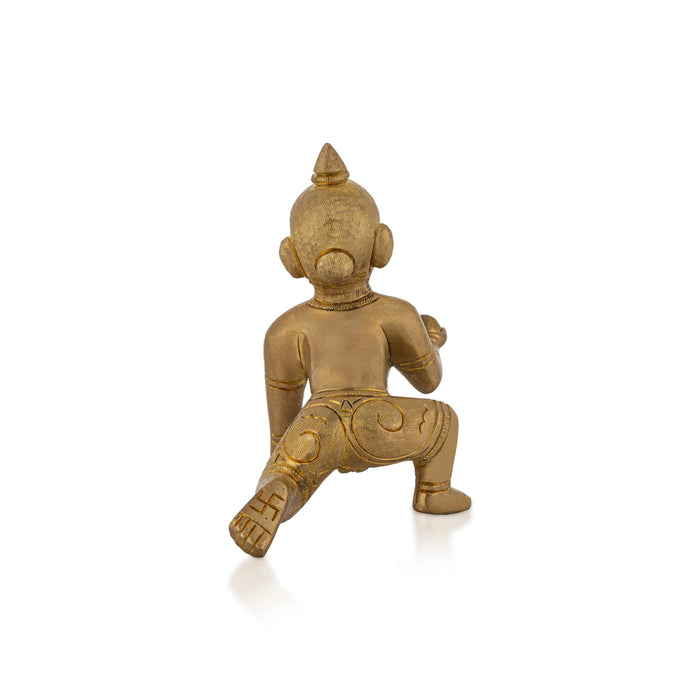 Crawling Krishna Murti - 5 x 3 Inches | Brass Idol/ Laddu Gopal Murti/ Krishna Idol For Divine Blessings - Brass Murties