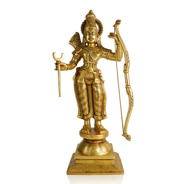 Ram Darbar Murti - 19 Inches | Antique Brass Statue/ Ram Darbar Idol/ Ram Darbar Statue for Pooja - Brass Murties