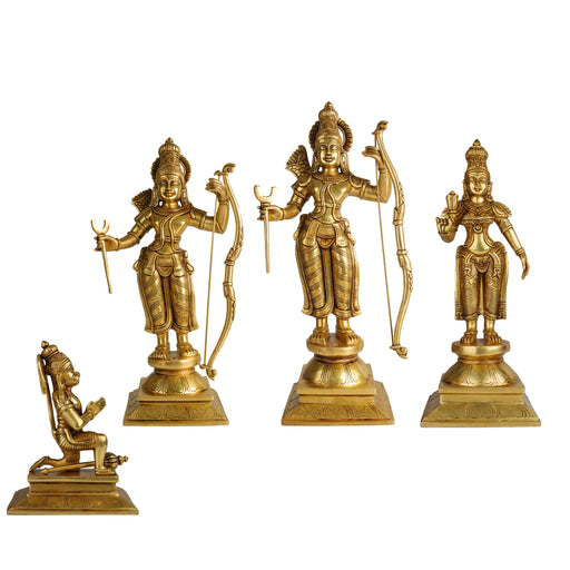 Ram Darbar Murti - 19 Inches | Antique Brass Statue/ Ram Darbar Idol/ Ram Darbar Statue for Pooja - Brass Murties