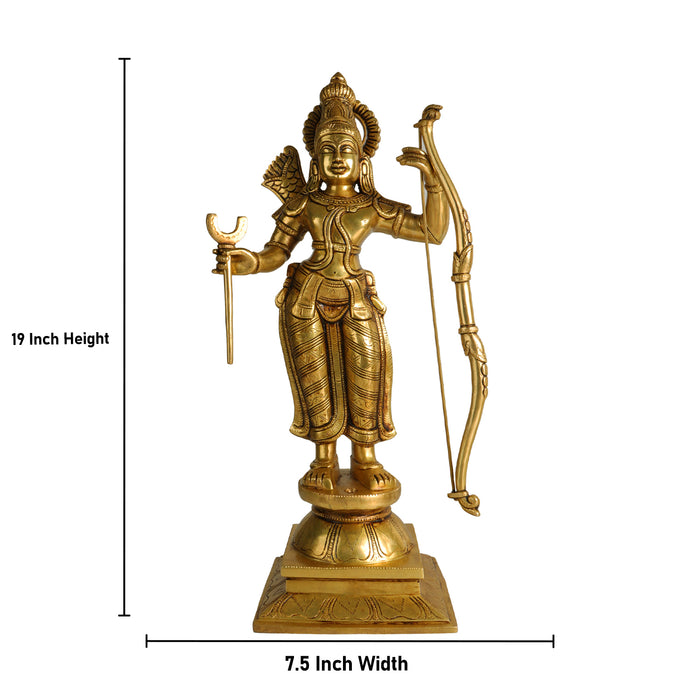 Ram Darbar Murti - 19 Inches | Antique Brass Statue/ Ram Darbar Idol/ Ram Darbar Statue for Pooja - Brass Murties