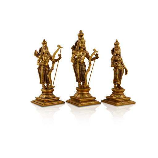 Ram Darbar Murti - 12 Inches | Antique Brass Statue/ Ram Darbar Idol/ Ram Darbar Statue for Pooja - Brass Murties