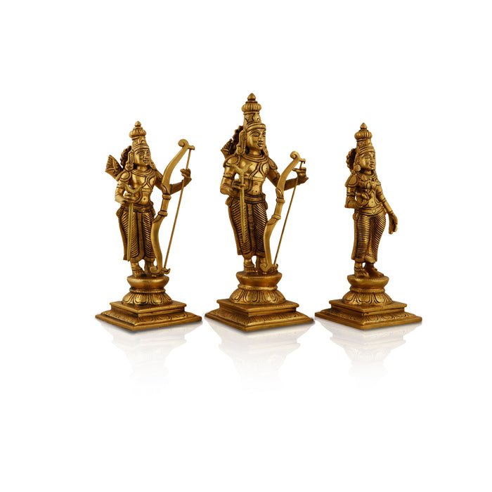 Ram Darbar Murti - 12 Inches | Antique Brass Statue/ Ram Darbar Idol/ Ram Darbar Statue for Pooja - Brass Murties