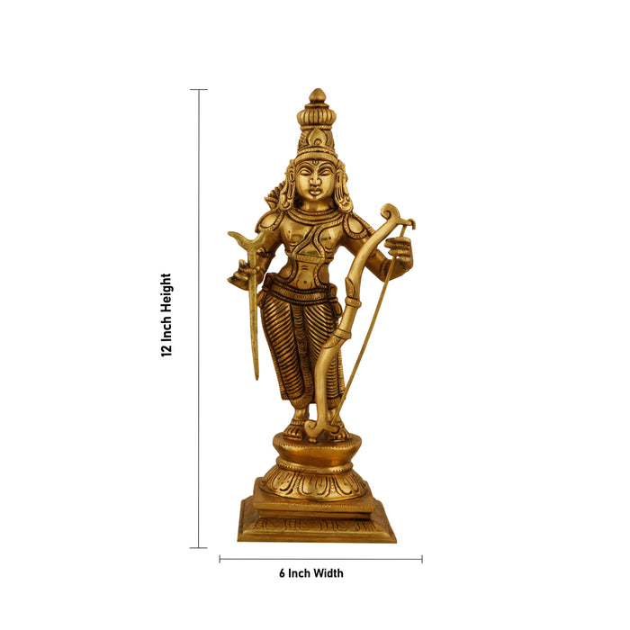 Ram Darbar Murti - 12 Inches | Antique Brass Statue/ Ram Darbar Idol/ Ram Darbar Statue for Pooja - Brass Murties