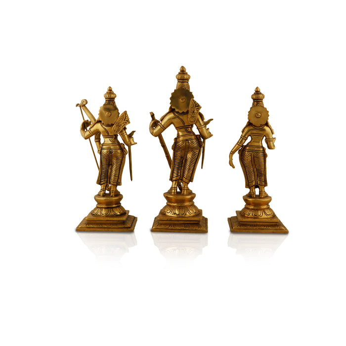 Ram Darbar Murti - 12 Inches | Antique Brass Statue/ Ram Darbar Idol/ Ram Darbar Statue for Pooja - Brass Murties