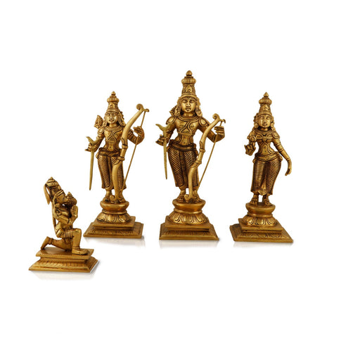 Ram Darbar Murti - 12 Inches | Antique Brass Statue/ Ram Darbar Idol/ Ram Darbar Statue for Pooja - Brass Murties