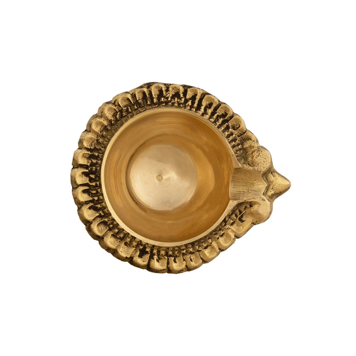 Lakshmi Kubera Vilakku With Base - 1.5 x 2.5 Inches | Laxmi Kubera Deepam/ Brass Lamp for Pooja/ 60 Gms Approx - Kuber Deep
