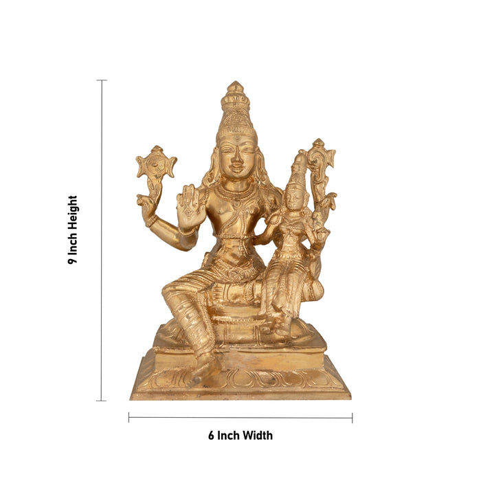 Lakshmi Narayanan Murti - 9 x 6 Inches | Panchaloham Statue / Laxmi Narayanan Idol / Decor For Home & Pooja - Panchaloha Murties