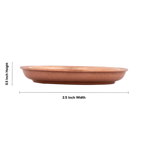 Copper Plate - 0.5 x 2.5 Inches | Beading Design Pooja Plate/ Thali Plate for Home & Puja Purpose - Pooja Plate & Tray