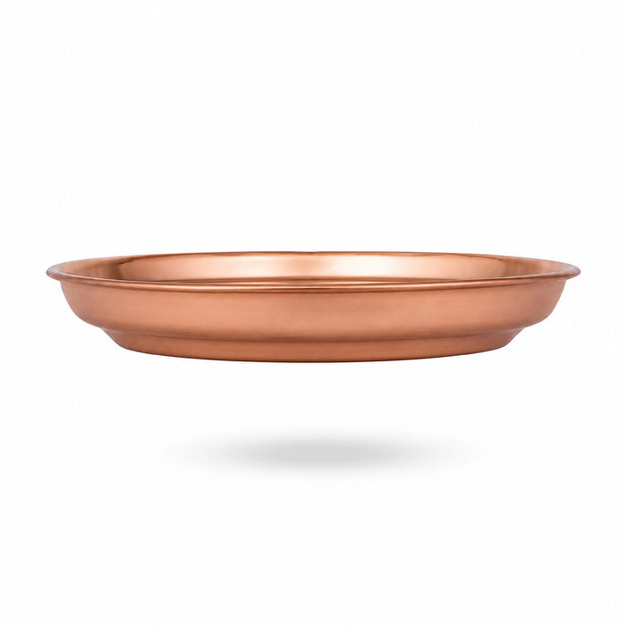 Copper Plate - 0.25 x 3.5 Inches | Halwa Beading Design Plate/ Pooja Plate/ Pooja Thali For Home