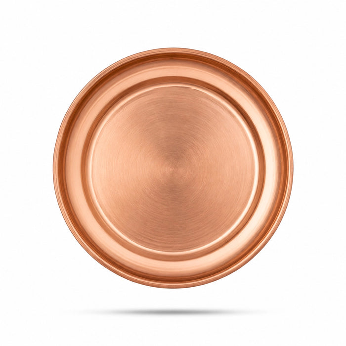 Copper Plate - 0.25 x 3.5 Inches | Halwa Beading Design Plate/ Pooja Plate/ Pooja Thali For Home
