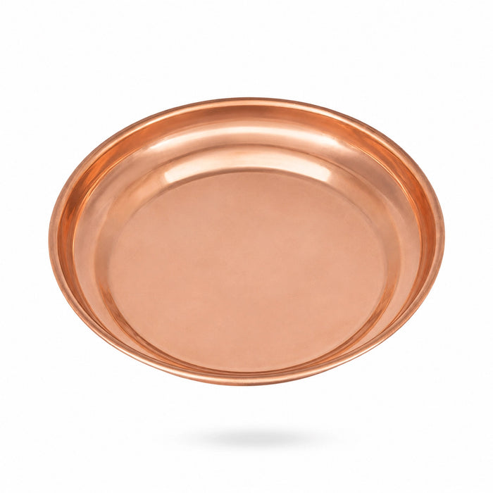 Copper Plate - 0.25 x 3.5 Inches | Halwa Beading Design Plate/ Pooja Plate/ Pooja Thali For Home