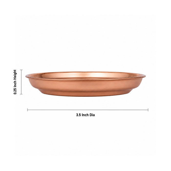 Copper Plate - 0.25 x 3.5 Inches | Halwa Beading Design Plate/ Pooja Plate/ Pooja Thali For Home