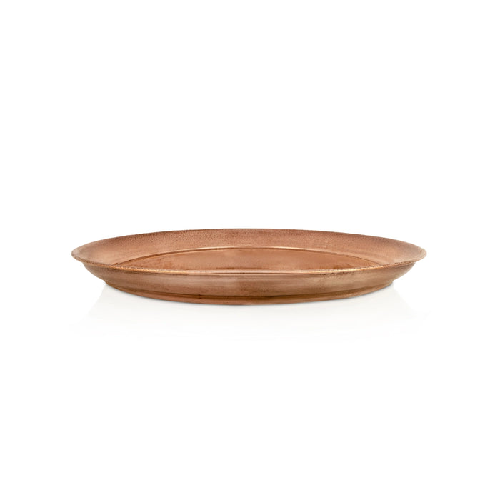 Copper Plate - 5.5 Inches | Halwa Beading Design Thali Plate/ Pooja Plate/ Pooja Thali For Traditional Pooja - Pooja Plate & Tray